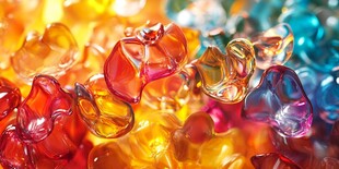 五彩斑斓透明果冻糖果