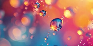 梦幻彩色水滴灵动之美