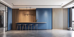 现代简约风格开放式吧台空间