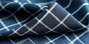 深蓝格纹布料特写