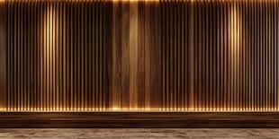 木质条纹墙面暖光场景
