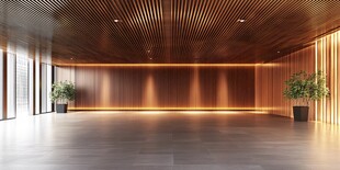 现代木质简约风格空旷大厅