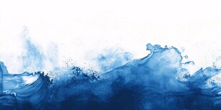 蓝色水墨海浪抽象艺术图