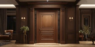 奢华实木入户门室内场景