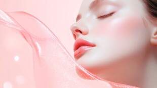 梦幻粉调下的柔美女性容颜