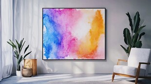 多彩抽象画装点简约客厅