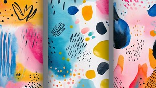 多彩抽象水彩图案集合