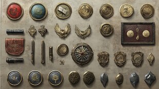 复古徽章与饰品展示