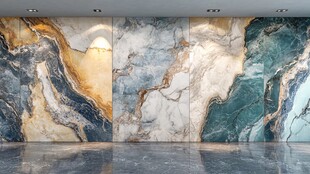 多彩大理石墙面展示空间