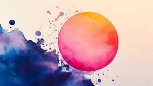 梦幻水彩风圆形艺术背景