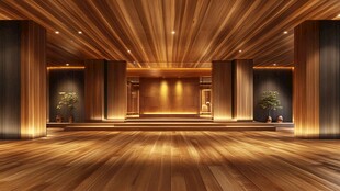 豪华木质大厅室内空间设计