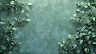 绿叶环绕的静谧背景