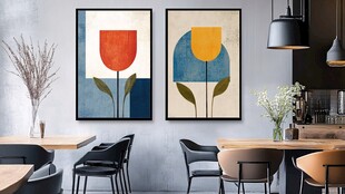 简约花卉挂画装点室内空间