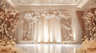 梦幻米白色系浪漫婚礼场景