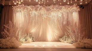 梦幻粉色系浪漫婚礼舞台