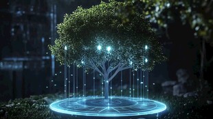 科技感梦幻发光智慧树