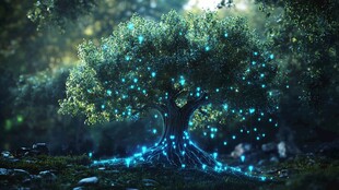 梦幻发光树 森林奇幻景象