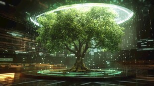 科技环绕下的奇幻之树