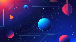 梦幻宇宙科技风几何背景