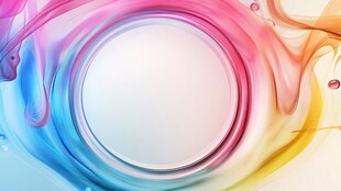 梦幻炫彩流体圆环背景图