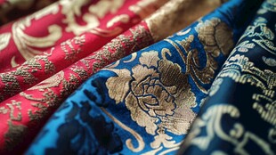 多彩精美传统花纹丝绸