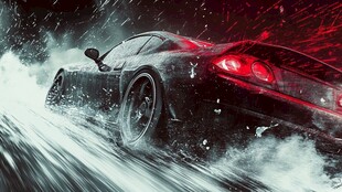 黑色跑车在雨夜中疾驰