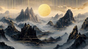 明月映群山 云海漫奇峰