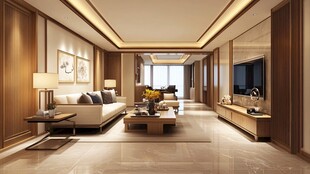 现代中式风格客厅室内设计
