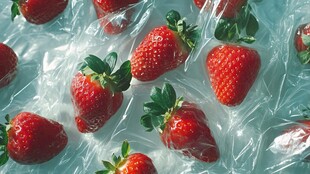 袋装新鲜草莓 色泽诱人