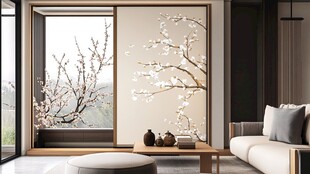 新中式客厅的雅致窗景