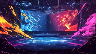 炫彩电竞舞台灯光秀场景