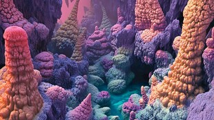 梦幻色彩的奇幻岩石景观