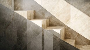 现代风格大理石楼梯一角