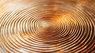 金色波纹图案纹理特写