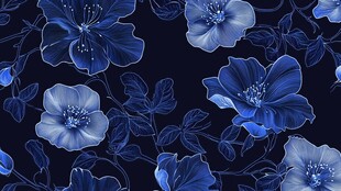 深蓝色花卉图案背景设计