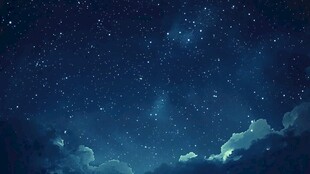 梦幻星空下的云海