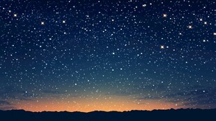 夜幕星空下的壮美天际线