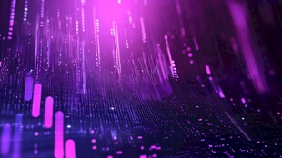 紫色科技数据流背景画面