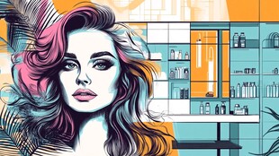 时尚美发店中的魅力女性