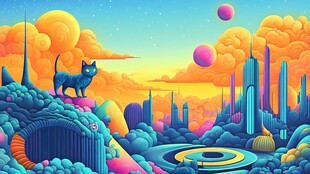 奇幻都市中的神秘黑猫