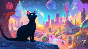 黑猫眺望奇幻星际之城