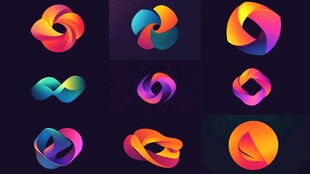 多彩抽象几何图形集合