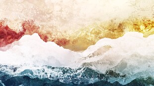 水墨风格海浪抽象艺术图