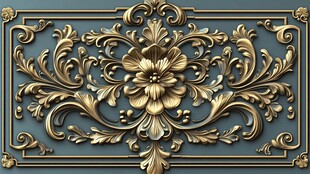 古典奢华金色雕花装饰图案