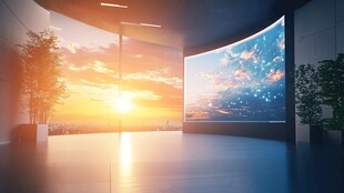 弧形大屏展现绚丽景观