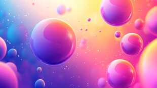 梦幻炫彩气泡背景图