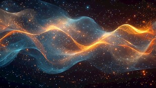 梦幻流动的宇宙光效线条