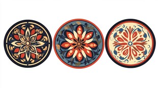 复古圆形花卉图案设计