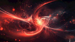 炫彩红黑能量涌动特效图