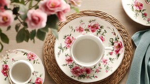 浪漫花卉图案精致咖啡杯碟